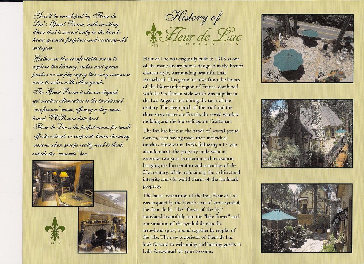 Fleur De Lac Europeran Inn Lake Arrowhead Exterior foto
